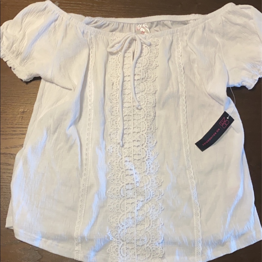 white off the shoulder short sleeve